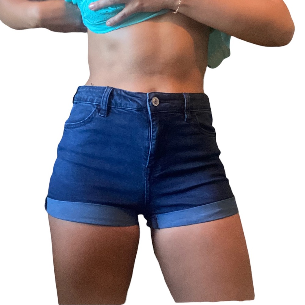 High-rise Dark Wash Shorts